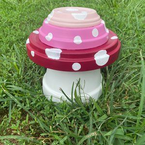 Pink Ombre Ceramic Mushroom